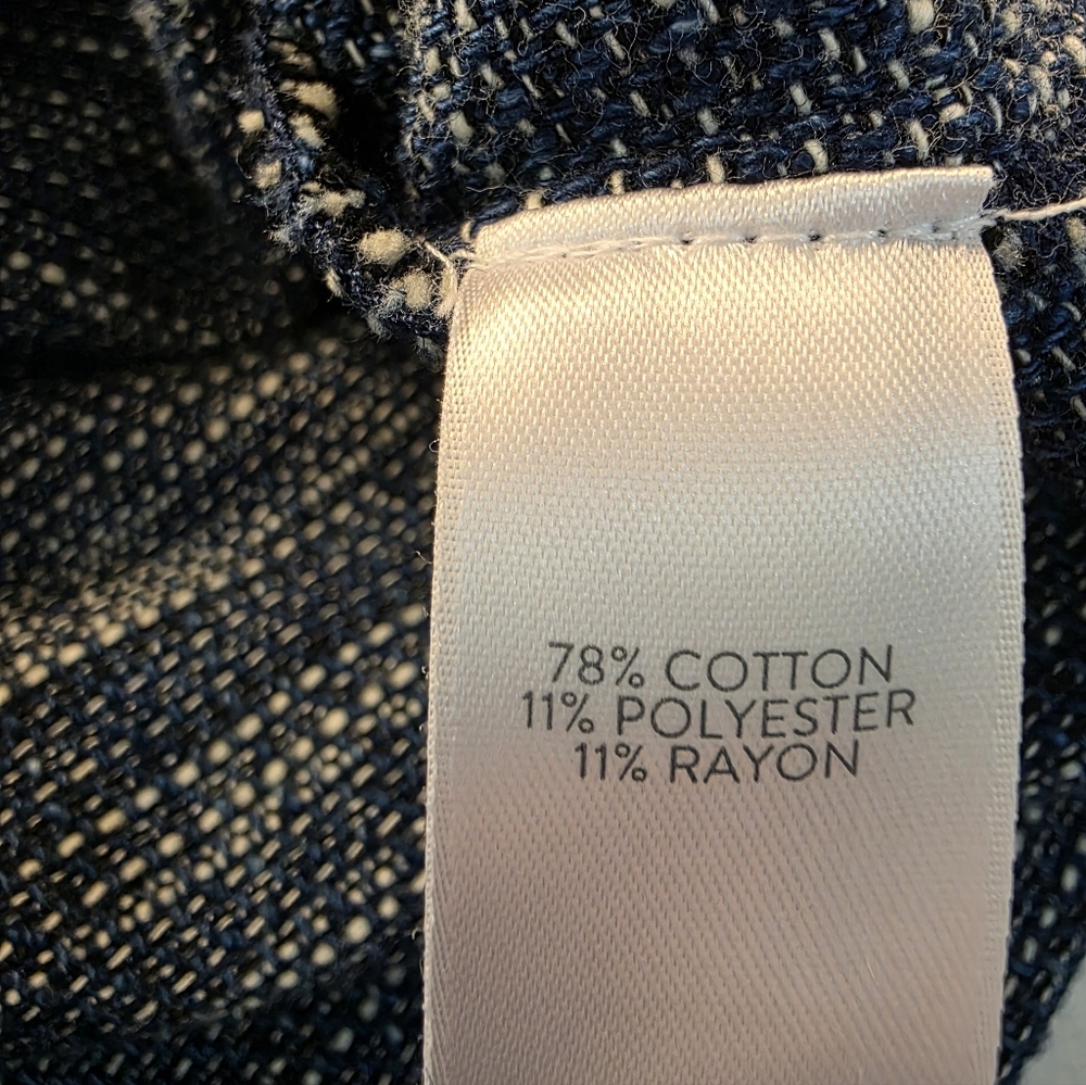 J Jill Indigo Blazer Jacket Blue Cardigan Women’s Large Button Front Soft Tweed - Picture 5 of 6